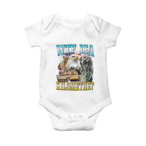 WTF is A Kilometer Baby Onesie Funny USA Patriotic Bootleg Meme