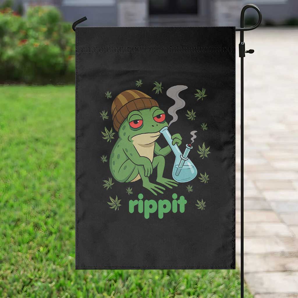 Rippit Frog Garden Flag Funny 420 Stoner Weed Humor TS14 Print Your Wear
