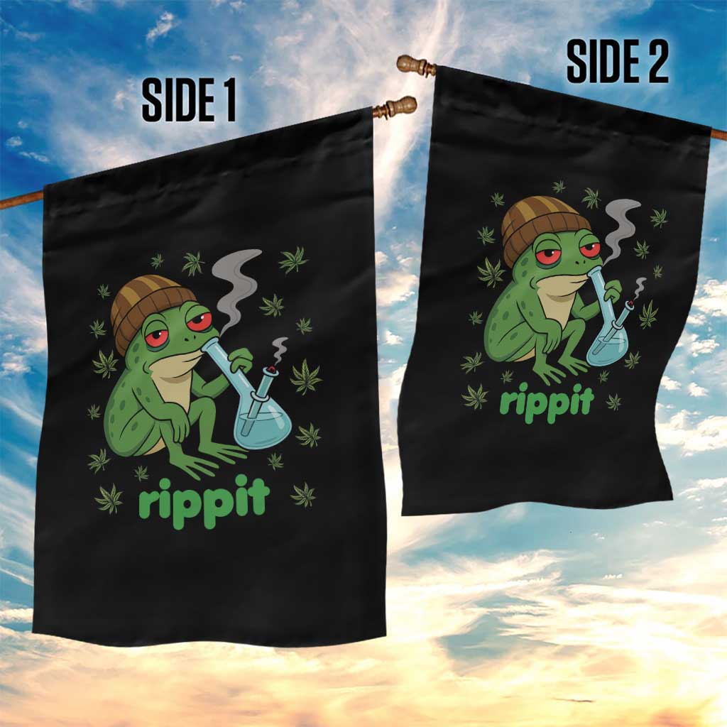 Rippit Frog Garden Flag Funny 420 Stoner Weed Humor TS14 Print Your Wear