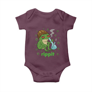 Rippit Frog Baby Onesie Funny 420 Stoner Weed Humor TS14 Maroon Print Your Wear