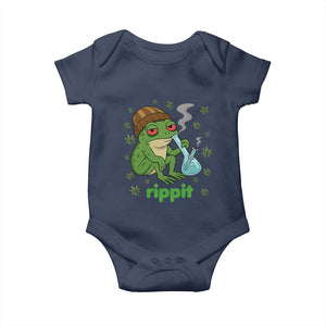 Rippit Frog Baby Onesie Funny 420 Stoner Weed Humor TS14 Navy Print Your Wear