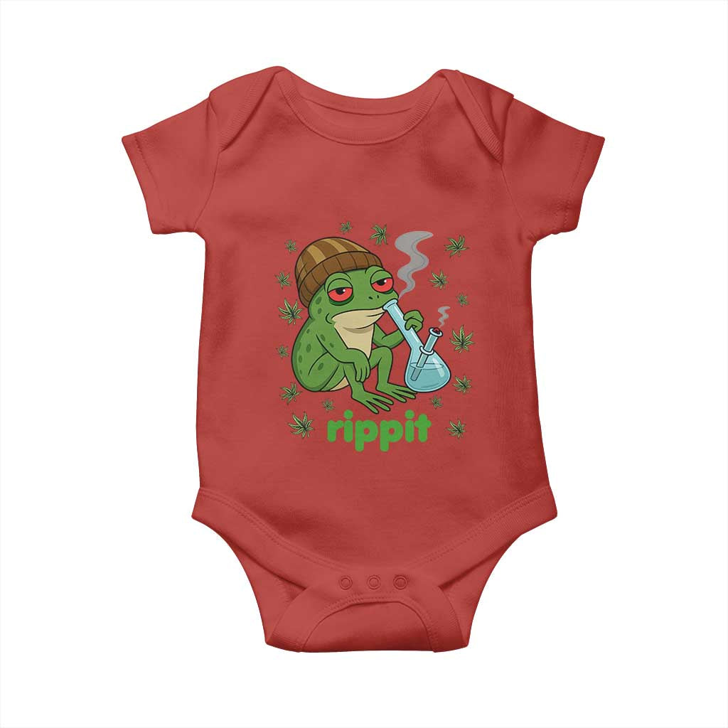 Rippit Frog Baby Onesie Funny 420 Stoner Weed Humor TS14 Red Print Your Wear