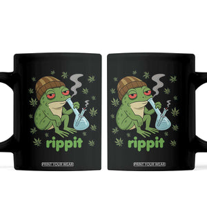 Rippit Frog Coffee Mug Funny 420 Stoner Weed Humor TS14 Black Print Your Wear