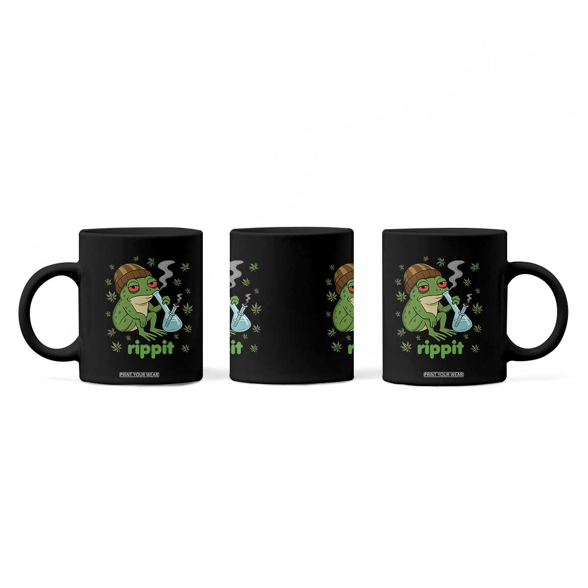 Rippit Frog Coffee Mug Funny 420 Stoner Weed Humor TS14 Print Your Wear