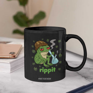 Rippit Frog Coffee Mug Funny 420 Stoner Weed Humor TS14 Print Your Wear
