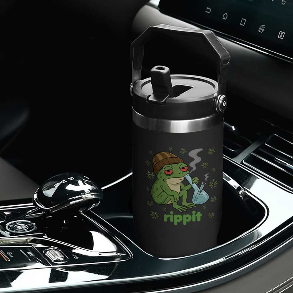 Rippit Frog Flip Straw Tumbler Funny 420 Stoner Weed Humor TS14 Print Your Wear