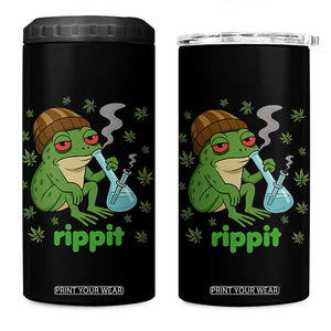 Rippit Frog 4 in 1 Can Cooler Tumbler Funny 420 Stoner Weed Humor TS14 One Size: 16 oz Black Print Your Wear