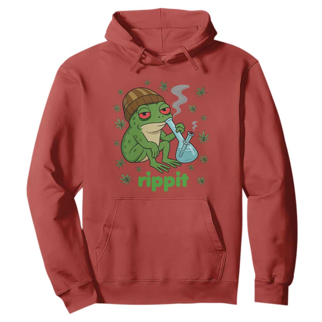 Rippit Frog Hoodie Funny 420 Stoner Weed Humor TS14 Red Print Your Wear
