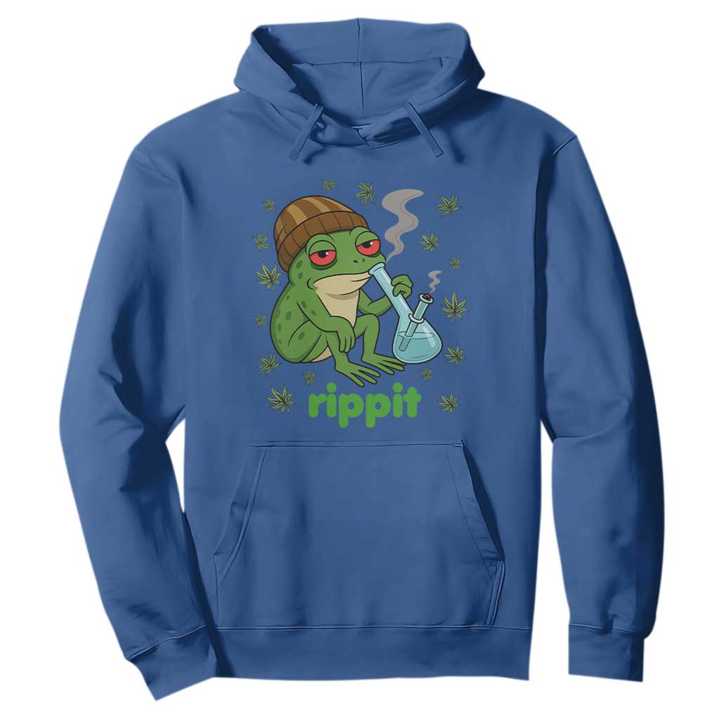 Rippit Frog Hoodie Funny 420 Stoner Weed Humor TS14 Royal Blue Print Your Wear