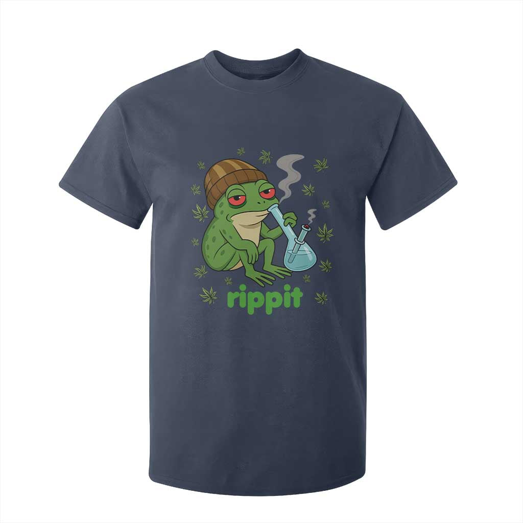 Rippit Frog T Shirt For Kid Funny 420 Stoner Weed Humor TS14 Navy Print Your Wear