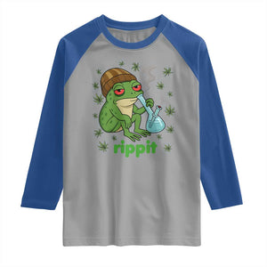 Rippit Frog Raglan Shirt Funny 420 Stoner Weed Humor TS14 Sport Gray Royal Print Your Wear