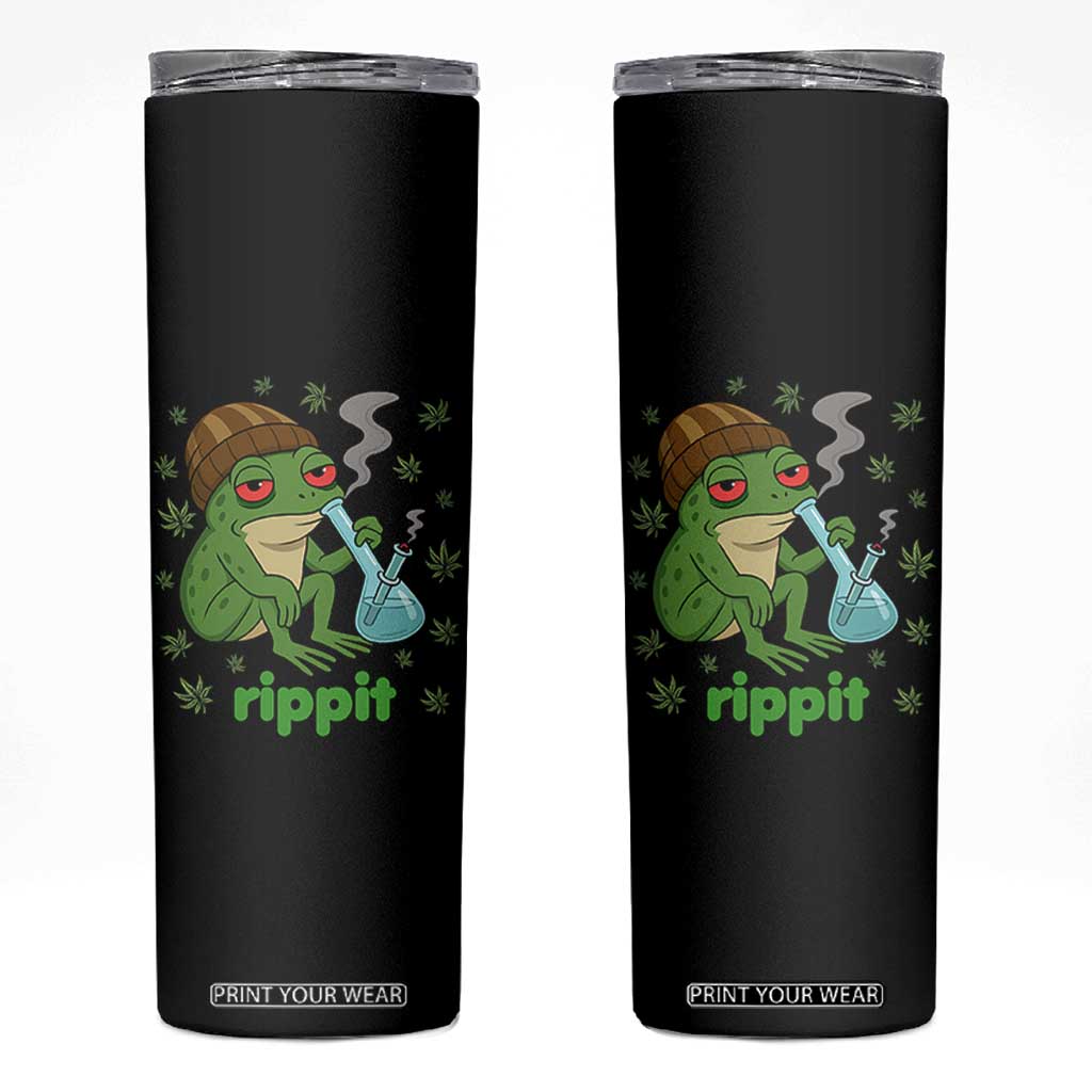 Rippit Frog Skinny Tumbler Funny 420 Stoner Weed Humor TS14 Black Print Your Wear