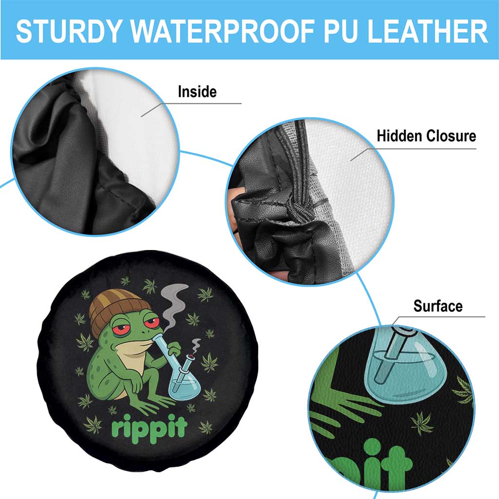 Rippit Frog Spare Tire Cover Funny 420 Stoner Weed Humor TS14 Print Your Wear