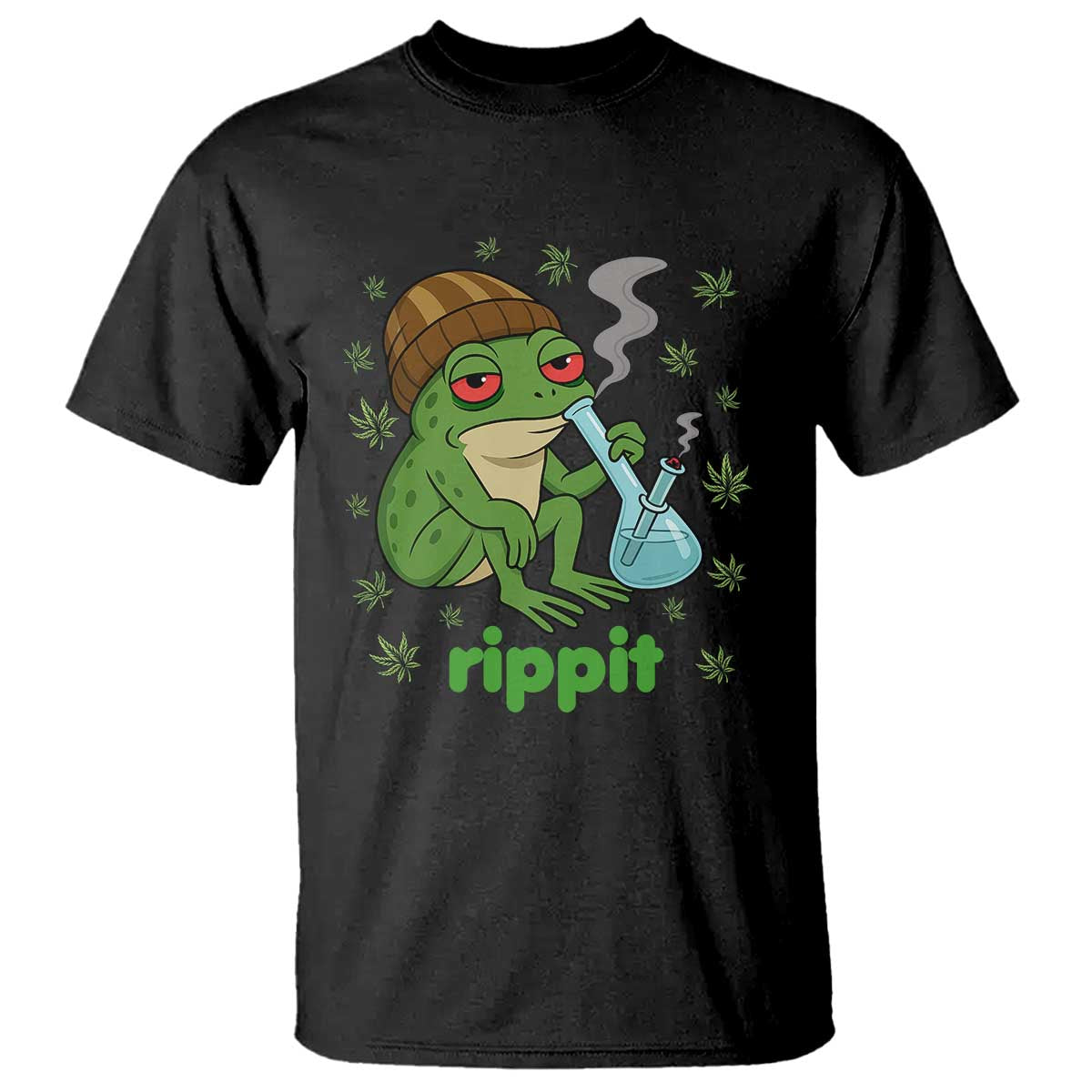 Rippit Frog T Shirt Funny 420 Stoner Weed Humor TS14 Black Print Your Wear