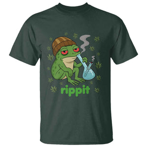 Rippit Frog T Shirt Funny 420 Stoner Weed Humor TS14 Dark Forest Green Print Your Wear