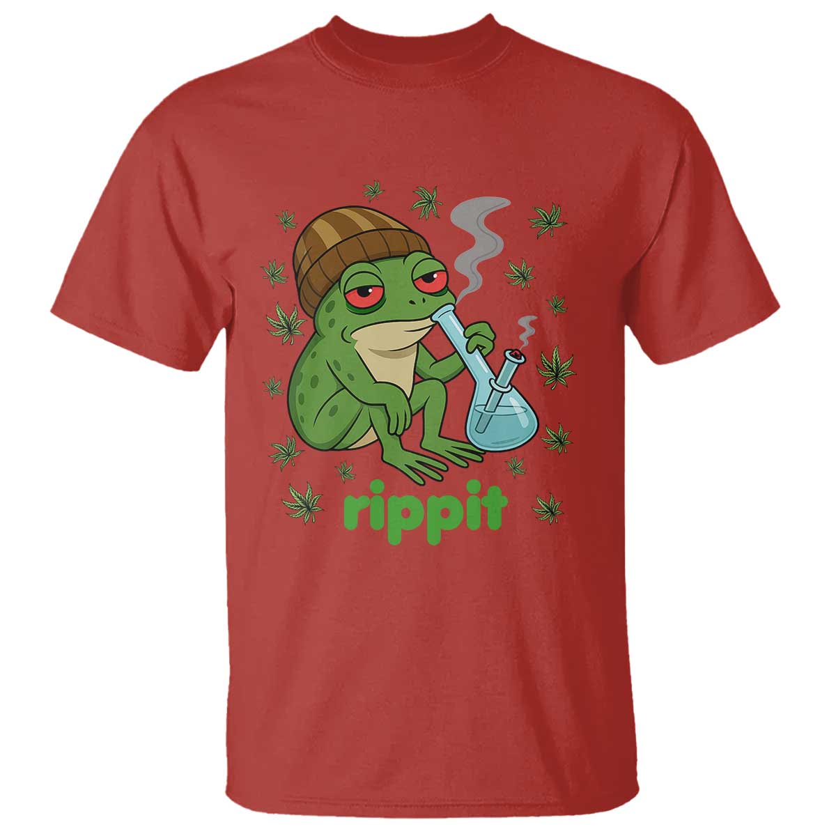 Rippit Frog T Shirt Funny 420 Stoner Weed Humor TS14 Red Print Your Wear