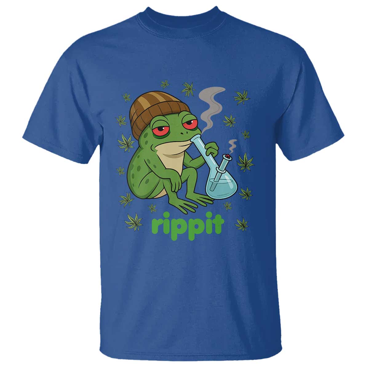 Rippit Frog T Shirt Funny 420 Stoner Weed Humor TS14 Royal Blue Print Your Wear