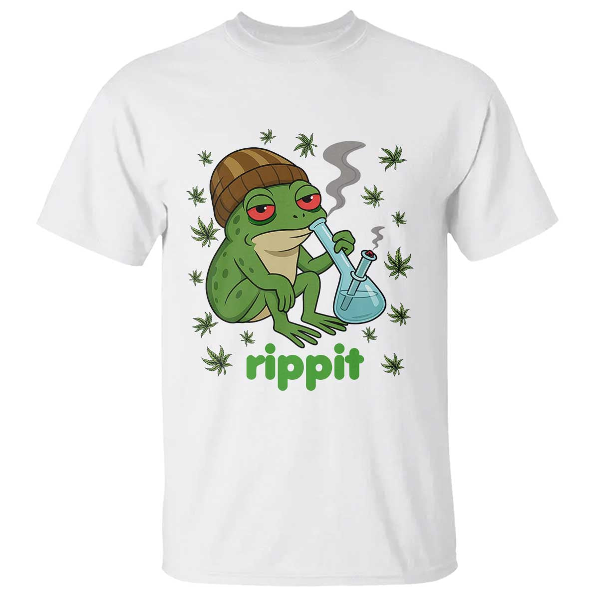 Rippit Frog T Shirt Funny 420 Stoner Weed Humor TS14 White Print Your Wear