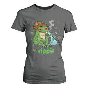 Rippit Frog T Shirt For Women Funny 420 Stoner Weed Humor TS14 Dark Heather Print Your Wear