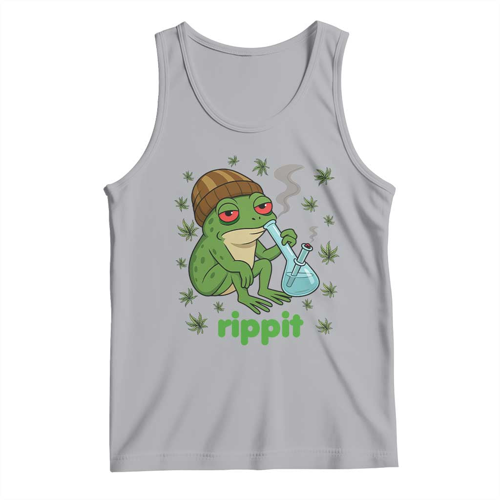 Rippit Frog Tank Top Funny 420 Stoner Weed Humor TS14 Athletic Heather Print Your Wear