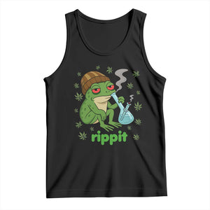 Rippit Frog Tank Top Funny 420 Stoner Weed Humor TS14 Black Print Your Wear