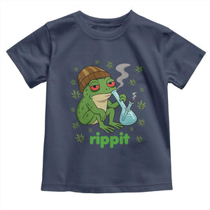 Rippit Frog Toddler T Shirt Funny 420 Stoner Weed Humor TS14 Navy Print Your Wear