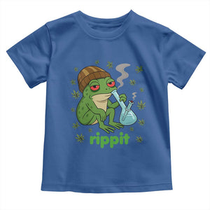 Rippit Frog Toddler T Shirt Funny 420 Stoner Weed Humor TS14 Royal Blue Print Your Wear
