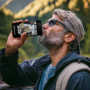 Funny Cat Dog Selfie 4 in 1 Can Cooler Tumbler I Am Just Here To Establish An Alibi TS14 Print Your Wear