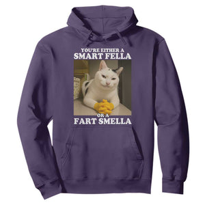 Funny Cat Meme Hoodie You Are Either A Smart Fella Or A Fart Smella TS14 Purple Print Your Wear
