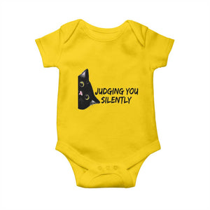 Judging You Silently Black Cat Baby Onesie Funny Sarcastic Kitten Pet Lovers TS14 Daisy Print Your Wear