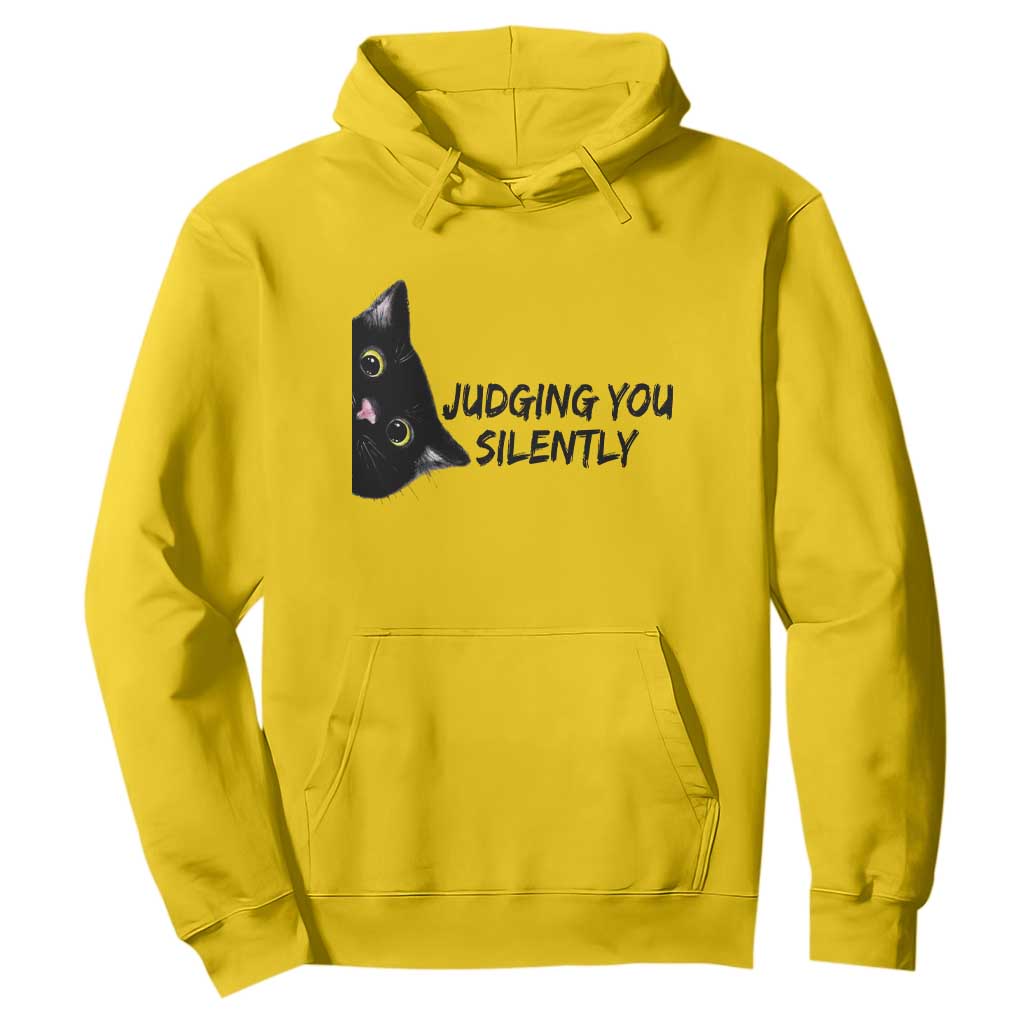 Judging You Silently Black Cat Hoodie Funny Sarcastic Kitten Pet Lovers TS14 Daisy Print Your Wear