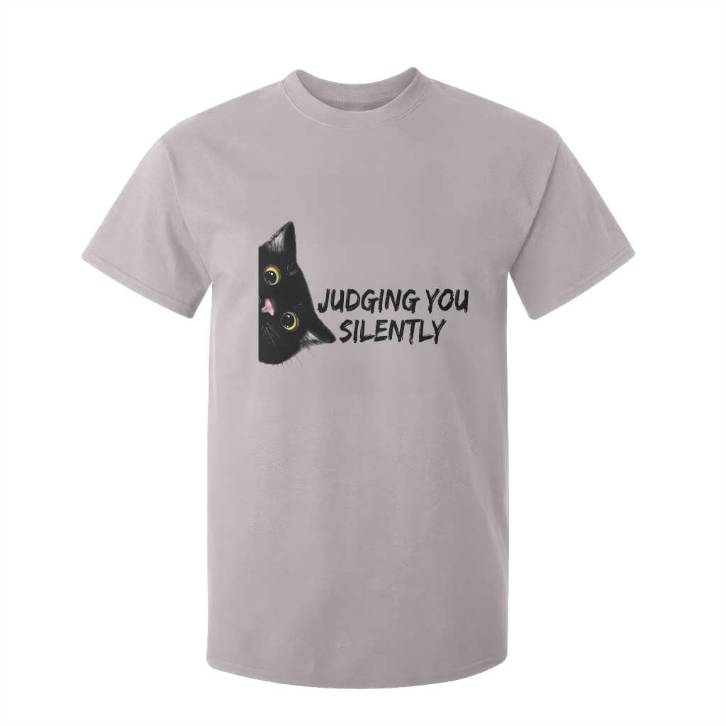 Judging You Silently Black Cat T Shirt For Kid Funny Sarcastic Kitten Pet Lovers TS14 Ice Gray Print Your Wear