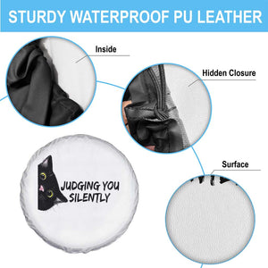 Judging You Silently Black Cat Spare Tire Cover Funny Sarcastic Kitten Pet Lovers TS14 Print Your Wear