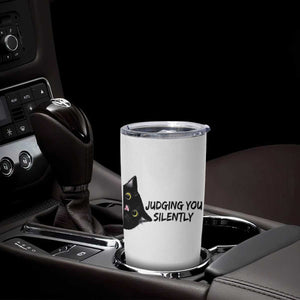 Judging You Silently Black Cat Tumbler Cup Funny Sarcastic Kitten Pet Lovers TS14 Print Your Wear