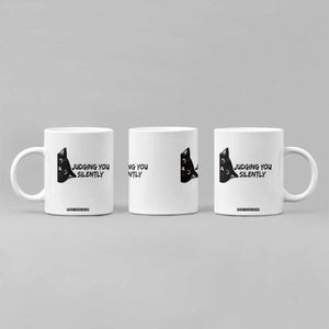 Judging You Silently Black Cat Coffee Mug Funny Sarcastic Kitten Pet Lovers TS14 Print Your Wear