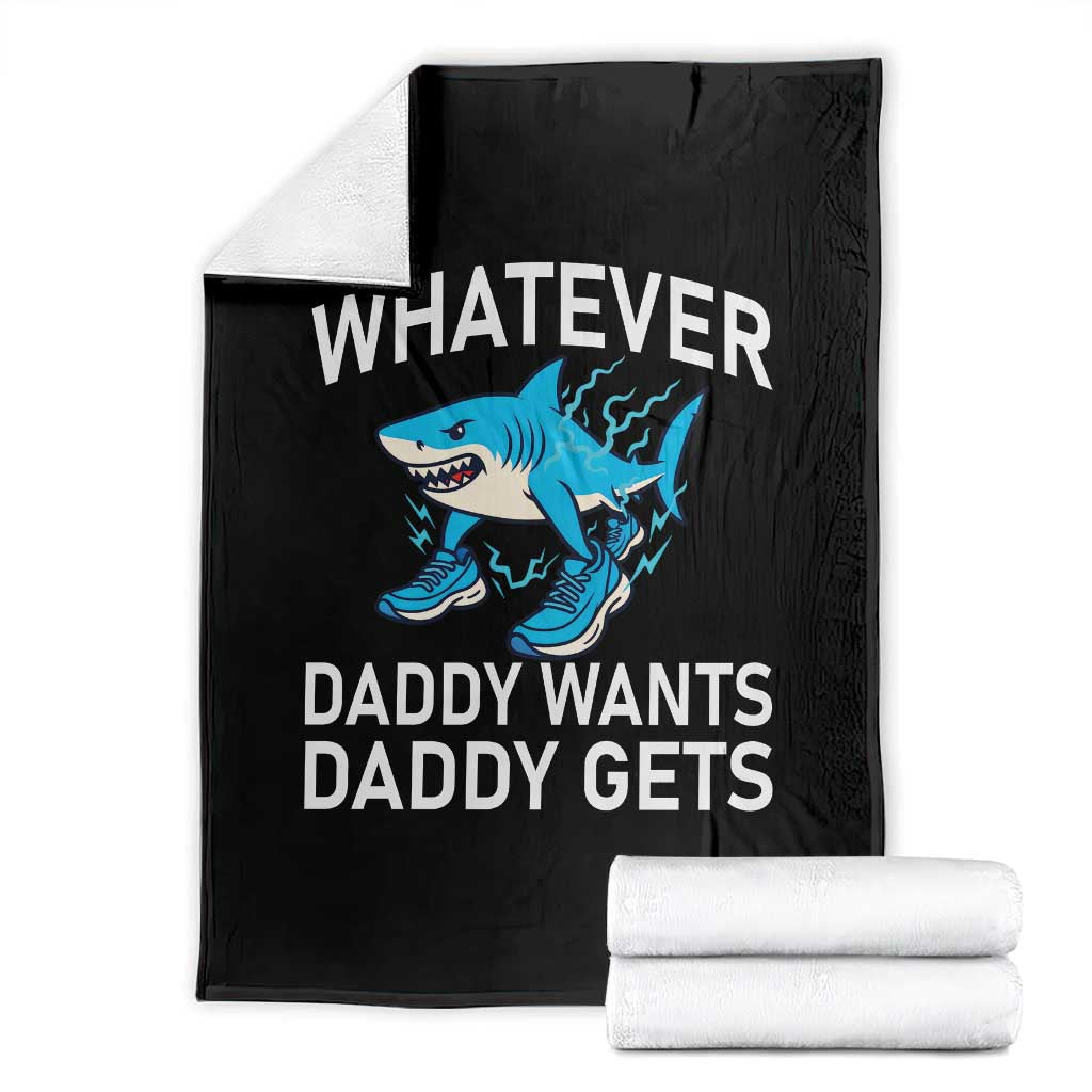 Funny Tralalero Tralala Meme Throw Blanket Whatever Daddy Wants Daddy Gets TS14 Black Print Your Wear