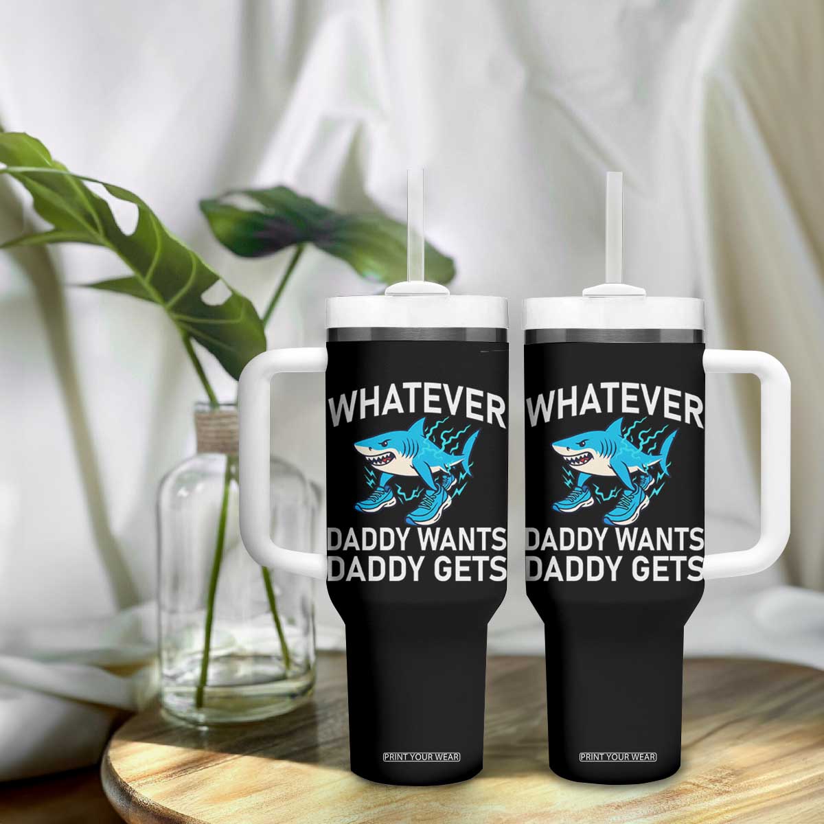 Funny Tralalero Tralala Meme Tumbler With Handle Whatever Daddy Wants Daddy Gets TS14 Print Your Wear
