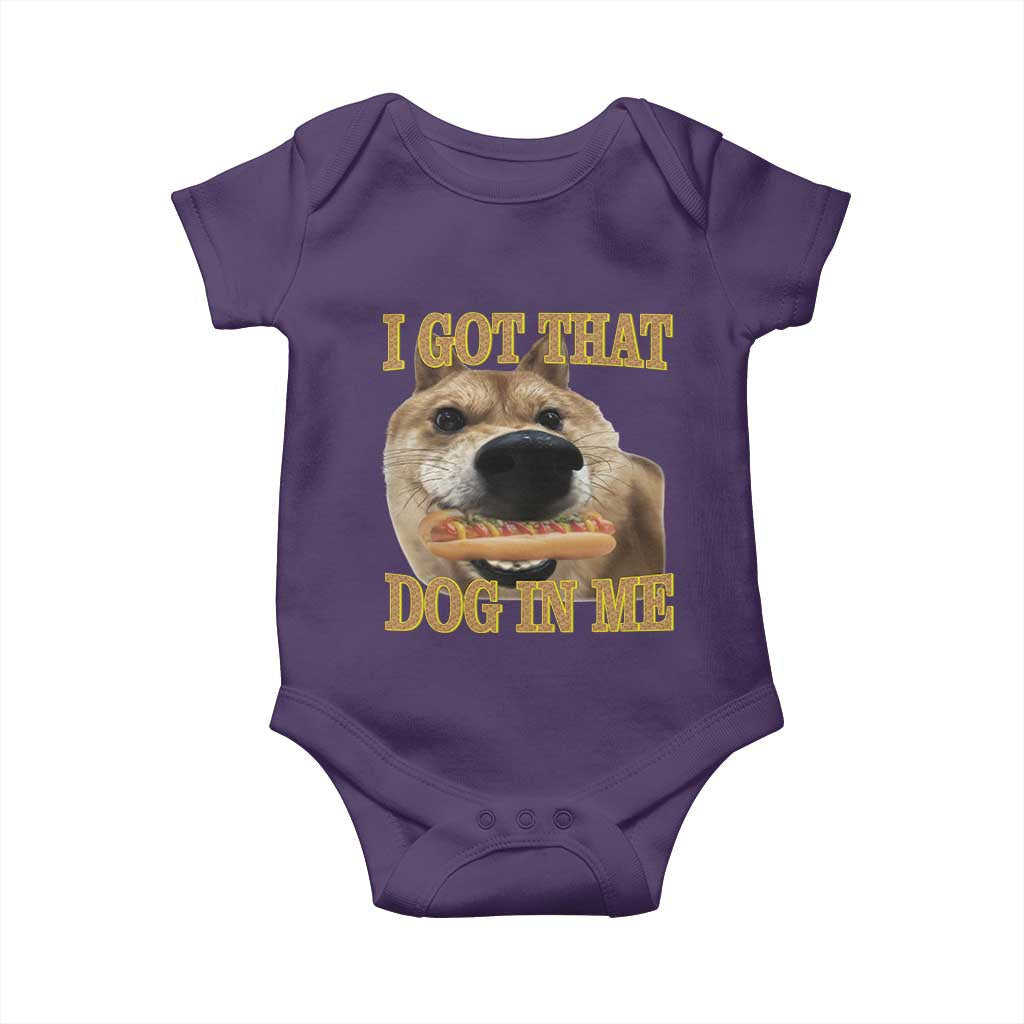 Funny Shiba Inu Dog Meme Baby Onesie I Got That Dog In Me TS14 Purple Print Your Wear