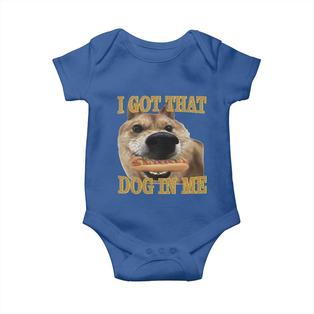 Funny Shiba Inu Dog Meme Baby Onesie I Got That Dog In Me TS14 Royal Blue Print Your Wear