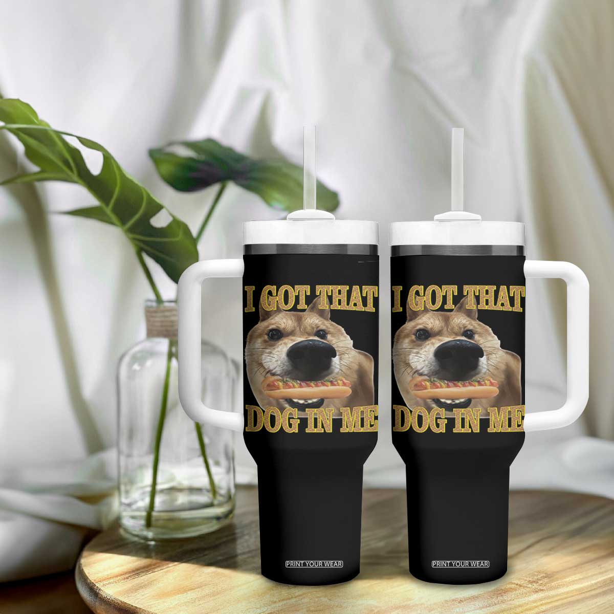 Funny Shiba Inu Dog Meme Tumbler With Handle I Got That Dog In Me TS14 Print Your Wear