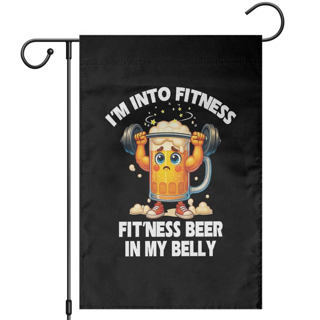 Funny Beer Lover Garden Flag I Am Into Fitness Beer in My Belly TS14 Black Print Your Wear