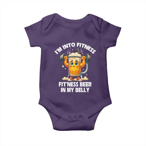 Funny Beer Lover Baby Onesie I Am Into Fitness Beer in My Belly TS14 Purple Print Your Wear