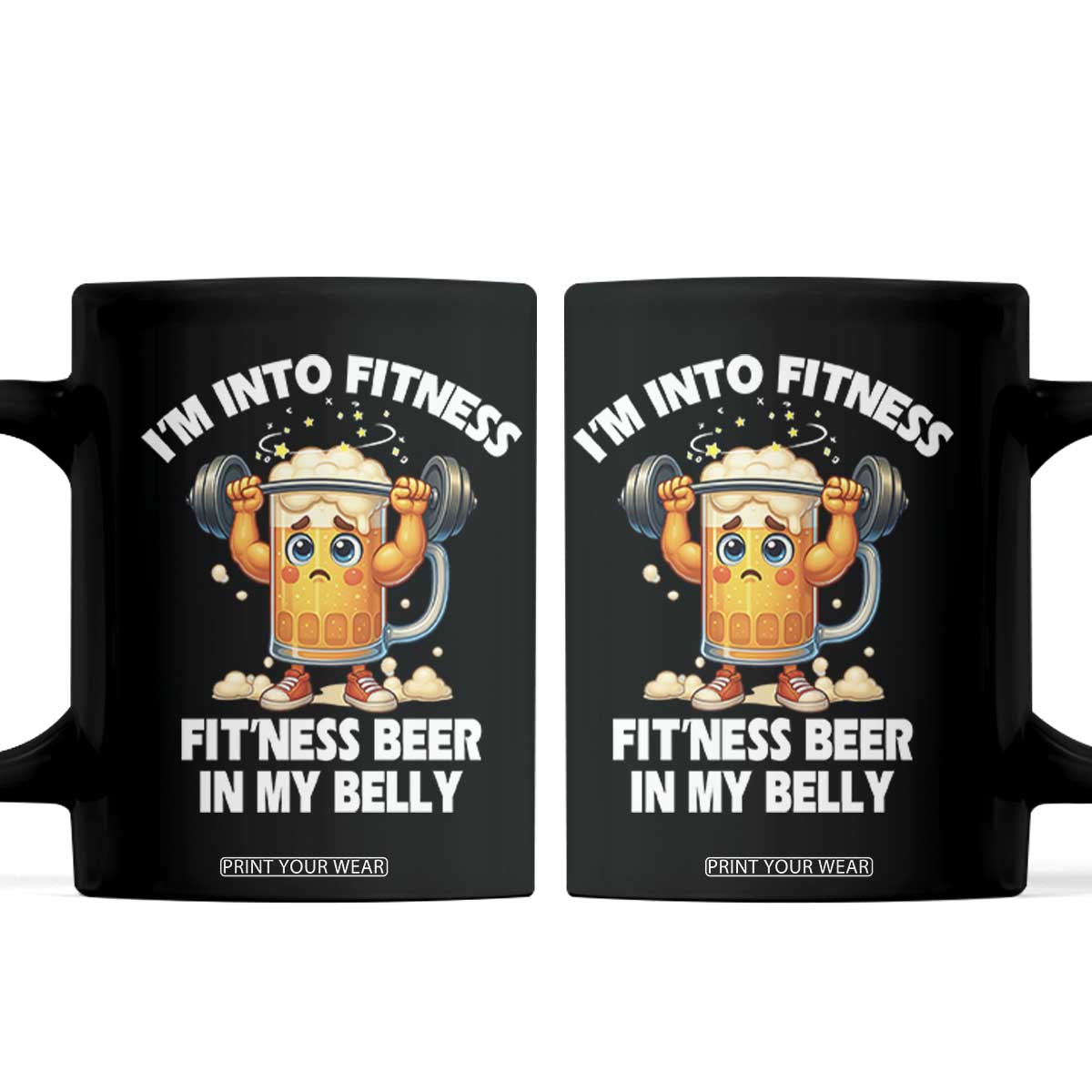 Funny Beer Lover Coffee Mug I Am Into Fitness Beer in My Belly TS14 Black Print Your Wear