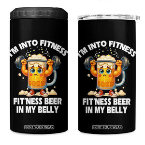 Funny Beer Lover 4 in 1 Can Cooler Tumbler I Am Into Fitness Beer in My Belly TS14 One Size: 16 oz Black Print Your Wear