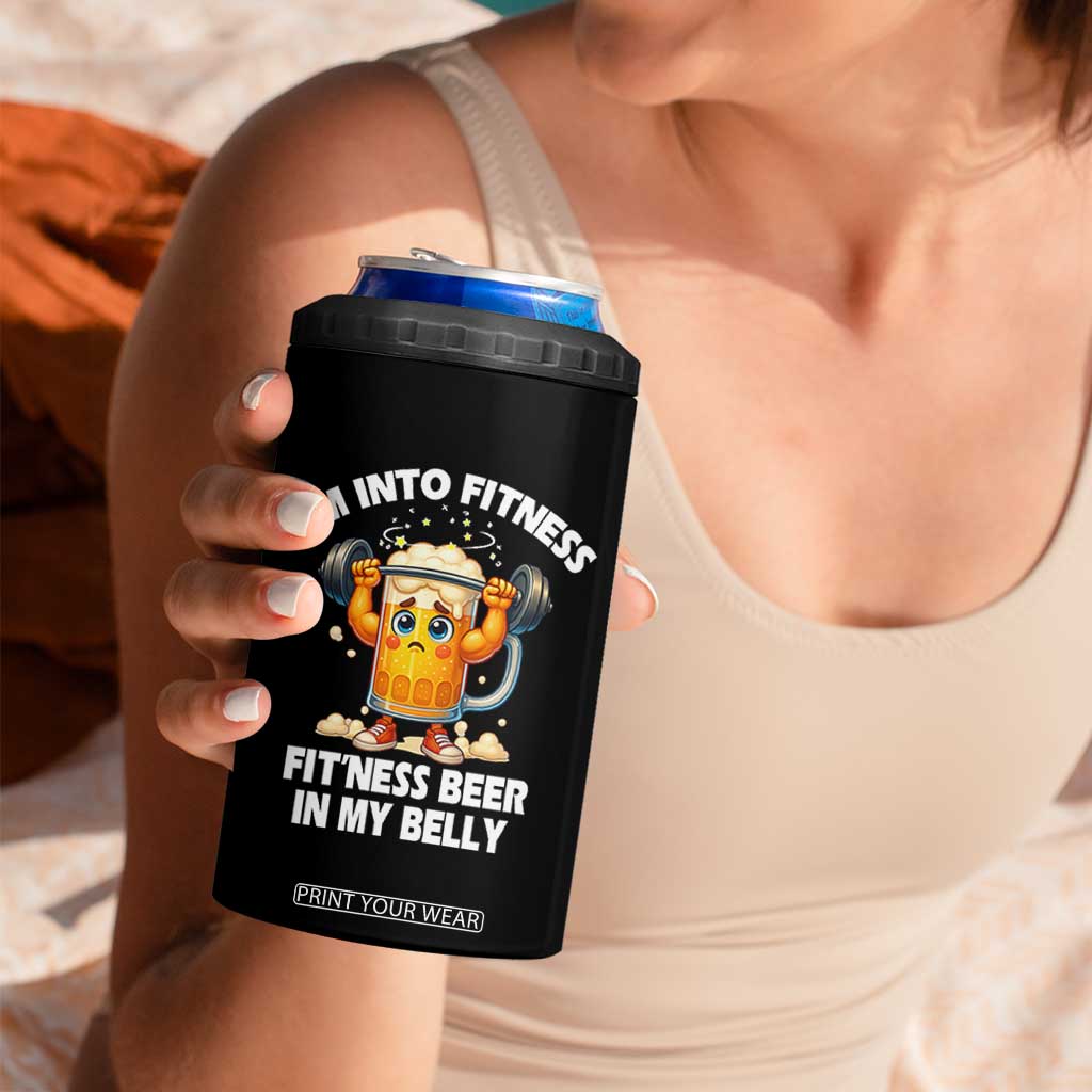 Funny Beer Lover 4 in 1 Can Cooler Tumbler I Am Into Fitness Beer in My Belly TS14 Print Your Wear