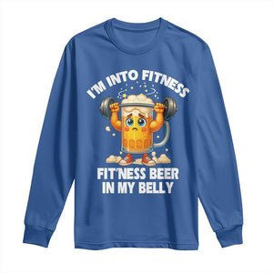 Funny Beer Lover Long Sleeve Shirt I Am Into Fitness Beer in My Belly TS14 Royal Blue Print Your Wear