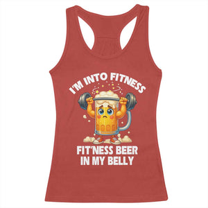 Funny Beer Lover Racerback Tank Top I Am Into Fitness Beer in My Belly TS14 Red Print Your Wear