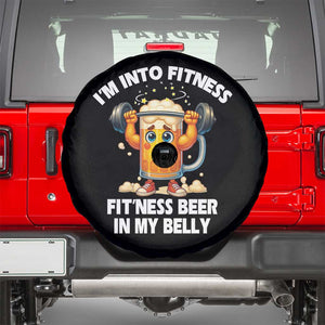 Funny Beer Lover Spare Tire Cover I Am Into Fitness Beer in My Belly TS14 Black Print Your Wear