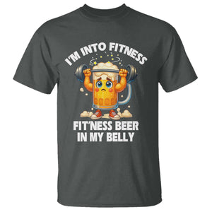 Funny Beer Lover T Shirt I Am Into Fitness Beer in My Belly TS14 Dark Heather Print Your Wear