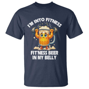 Funny Beer Lover T Shirt I Am Into Fitness Beer in My Belly TS14 Navy Print Your Wear